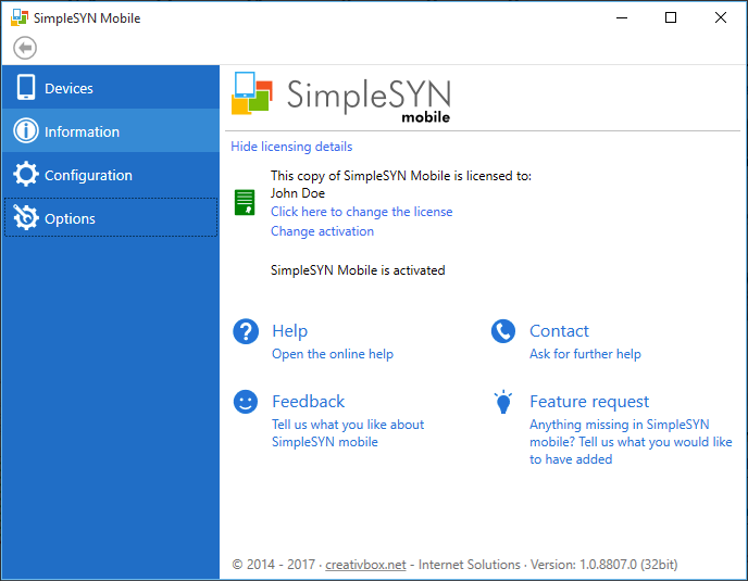  SimpleSYN mobile -  Outlook-Sync mit dem iPhone oder Android-Gerät