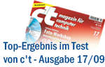 Top-Ergebnis im Test vom c't Magazin c't Magazin Ausgabe 17/09
